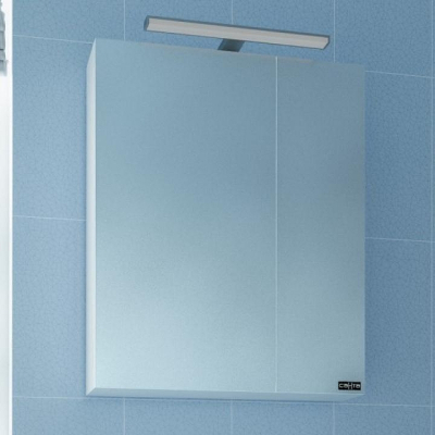 Зеркальный шкаф СанТа Стандарт 70 с подсветкой Белый