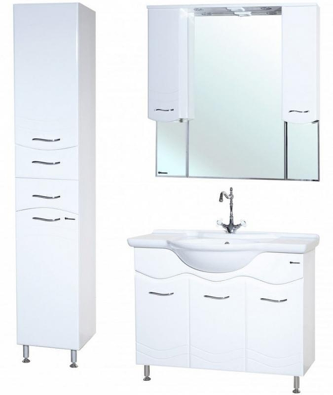 Зеркало со шкафом Bellezza Мари 105 4612918000018 с подсветкой Белое, купить, цена, заказать, магазин, доставка, скидка, промокод, купить, цена, заказать, магазин, доставка, скидка, промокод