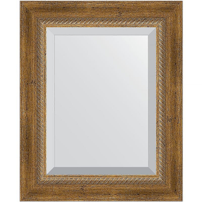 Зеркало Evoform Exclusive 53х43 BY 3354 с фацетом в багетной раме - Состаренная бронза с плетением 70