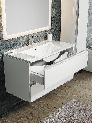 Тумба с раковиной SanVit Авеню-2 60 kavenu2060w подвесная Белая глянцевая