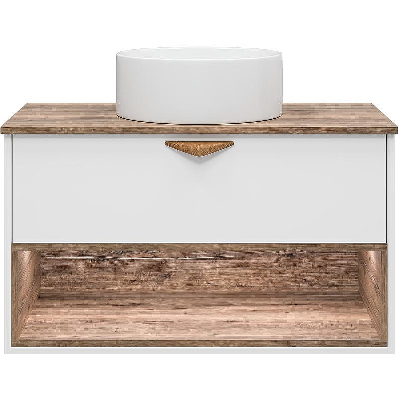 Тумба под раковину Brevita Bergen 90 BER-07090-19-01-1Я подвесная Белая матовая Дуб Галифакс олово, купить, цена, заказать, магазин, доставка, скидка, промокод, купить, цена, заказать, магазин, доставка, скидка, промокод