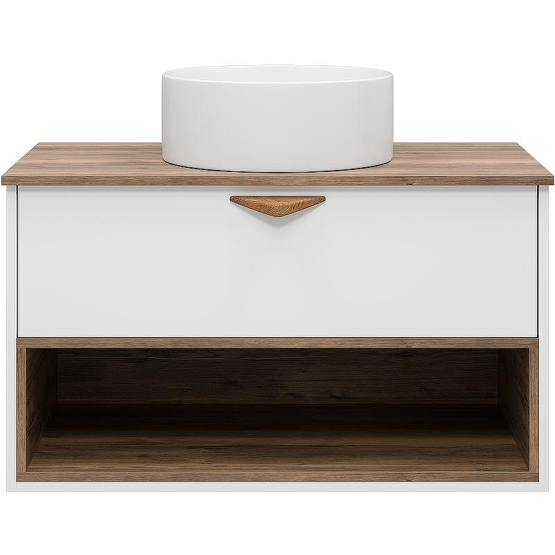 Тумба под раковину Brevita Bergen 90 BER-07090-19-01-1Я подвесная Белая матовая Дуб Галифакс олово, купить, цена, заказать, магазин, доставка, скидка, промокод, купить, цена, заказать, магазин, доставка, скидка, промокод