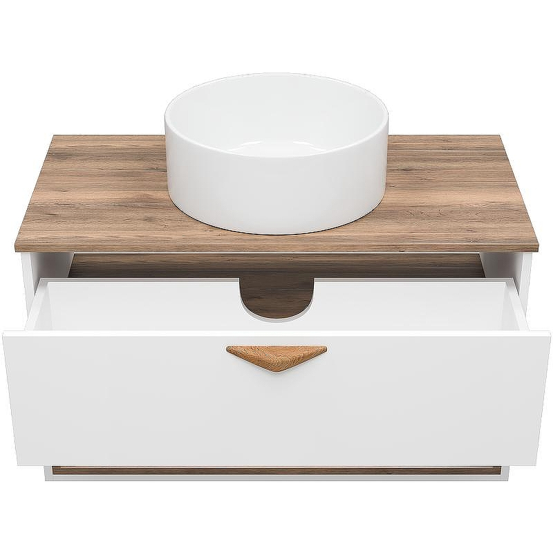 Тумба под раковину Brevita Bergen 90 BER-07090-19-01-1Я подвесная Белая матовая Дуб Галифакс олово, купить, цена, заказать, магазин, доставка, скидка, промокод, купить, цена, заказать, магазин, доставка, скидка, промокод