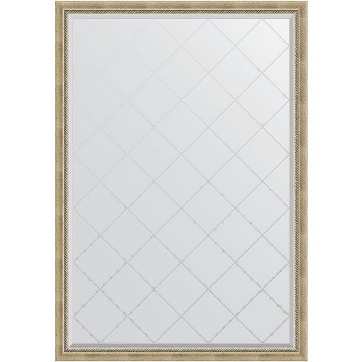 Зеркало Evoform Exclusive-G 183х128 BY 4476 с гравировкой в багетной раме - Состаренное серебро с плетением 70