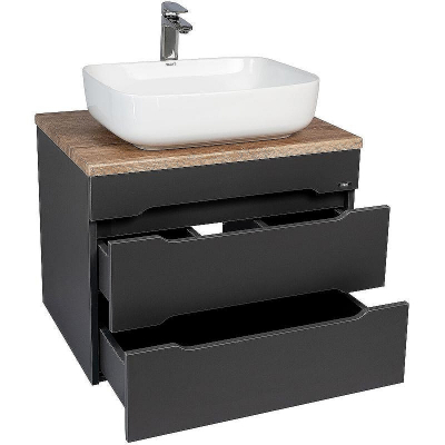 Тумба под раковину VIANT Марсель 66 VMAR66NG-T2YP подвесная Графит