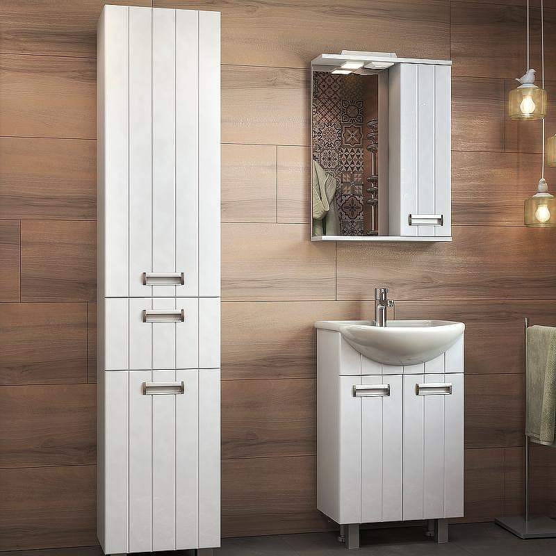 Зеркало со шкафом Vigo Diana 50 R z.DIA.50.R.El с подсветкой Белое, купить, цена, заказать, магазин, доставка, скидка, промокод, купить, цена, заказать, магазин, доставка, скидка, промокод