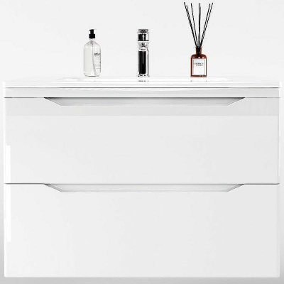 Тумба под раковину WellWant Riviera 80 WWTRMW842W подвесная Белый глянец антискрейтч