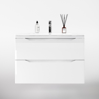 Тумба под раковину WellWant Riviera 80 WWTRMW842W подвесная Белый глянец антискрейтч