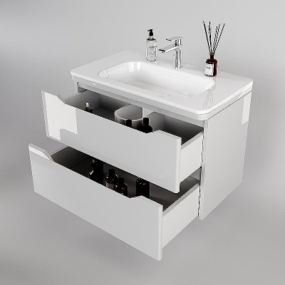 Тумба под раковину WellWant Riviera 80 WWTRMW842W подвесная Белый глянец антискрейтч