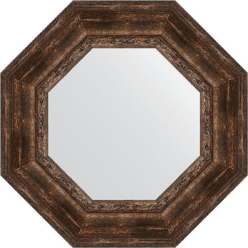 Зеркало Evoform Octagon 63х63 BY 3862 в багетной раме - Состаренное дерево с орнаментом 120, купить, цена, заказать, магазин, доставка, скидка, промокод, купить, цена, заказать, магазин, доставка, скидка, промокод