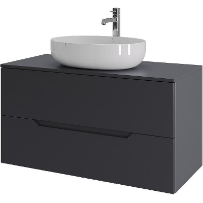Тумба с раковиной Orange Line 100 Li-100TugMDF+B05-520W подвесная Графит матовый