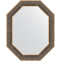 Зеркало Evoform Polygon 99х79 BY 7240 в багетной раме - Вензель серебряный 101, купить, цена, заказать, магазин, доставка, скидка, промокод, купить, цена, заказать, магазин, доставка, скидка, промокод