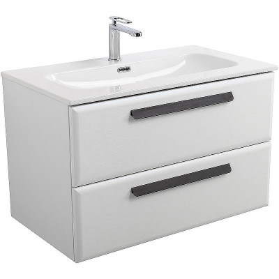 Тумба под раковину Cezares Eco-Cer-N 80 ECO-CER-N-800-2C-SO-BO подвесная Bianco Opaco без ручек