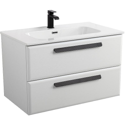 Тумба под раковину Cezares Eco-Cer-N 80 ECO-CER-N-800-2C-SO-BO подвесная Bianco Opaco без ручек