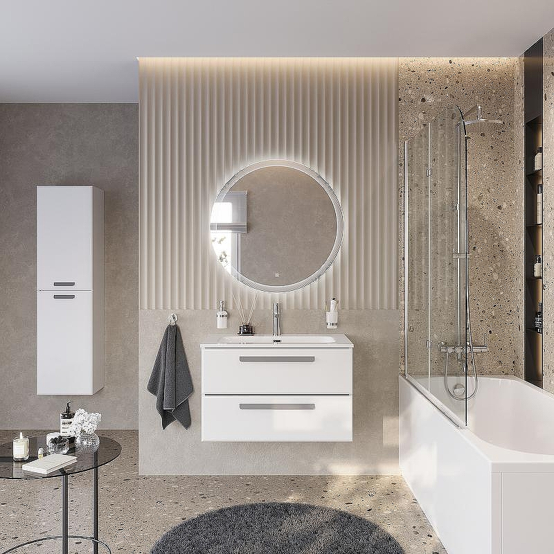 Тумба под раковину Cezares Eco-Cer-N 80 ECO-CER-N-800-2C-SO-BO подвесная Bianco Opaco без ручек, купить, цена, заказать, магазин, доставка, скидка, промокод, купить, цена, заказать, магазин, доставка, скидка, промокод