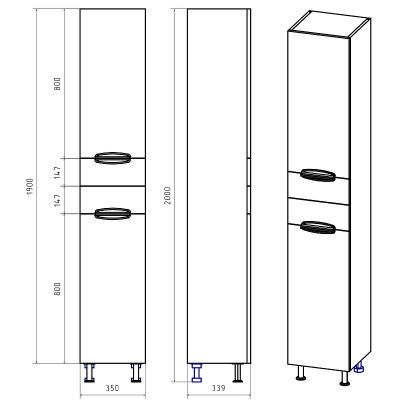 Шкаф пенал Misty Орхидея 35 R П-Жас05035-011БкП с бельевой корзиной Белый