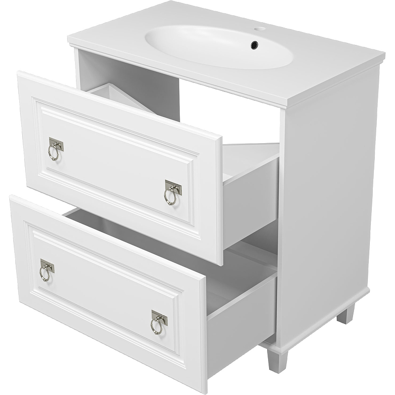 Тумба с раковиной Misty Версаль 80 УТ000008735 Белая матовая, купить, цена, заказать, магазин, доставка, скидка, промокод, купить, цена, заказать, магазин, доставка, скидка, промокод