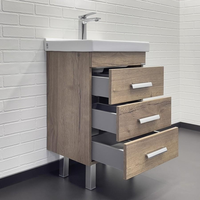 Тумба с раковиной Comforty Никосия 50Н 00-00018024 Дуб темный, купить, цена, заказать, магазин, доставка, скидка, промокод, купить, цена, заказать, магазин, доставка, скидка, промокод