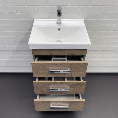 Тумба с раковиной Comforty Никосия 50Н 00-00018024 Дуб темный