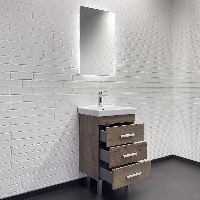 Тумба с раковиной Comforty Никосия 50Н 00-00018024 Дуб темный, купить, цена, заказать, магазин, доставка, скидка, промокод, купить, цена, заказать, магазин, доставка, скидка, промокод