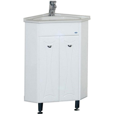 Тумба с раковиной Misty Лотос 40 СО000004008 угловая Белая