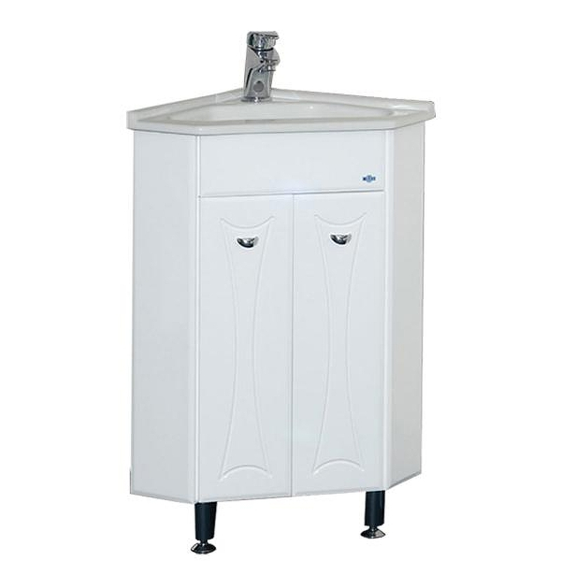 Тумба с раковиной Misty Лотос 40 СО000004008 угловая Белая, купить, цена, заказать, магазин, доставка, скидка, промокод, купить, цена, заказать, магазин, доставка, скидка, промокод