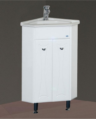 Тумба с раковиной Misty Лотос 40 СО000004008 угловая Белая
