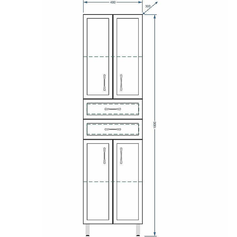 Шкаф пенал Stella Polar Концепт 48 SP-00000149 Белый, купить, цена, заказать, магазин, доставка, скидка, промокод, купить, цена, заказать, магазин, доставка, скидка, промокод
