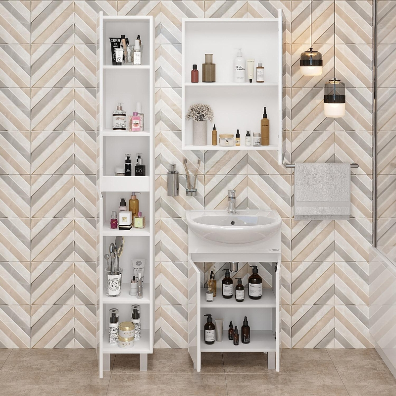 Тумба под раковину Onika Милтон 55 105559 цвет Белый, купить, цена, заказать, магазин, доставка, скидка, промокод, купить, цена, заказать, магазин, доставка, скидка, промокод