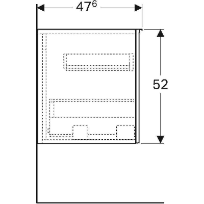 Тумба Geberit Acanto 45 500.618.01.2 подвесная Белое стекло