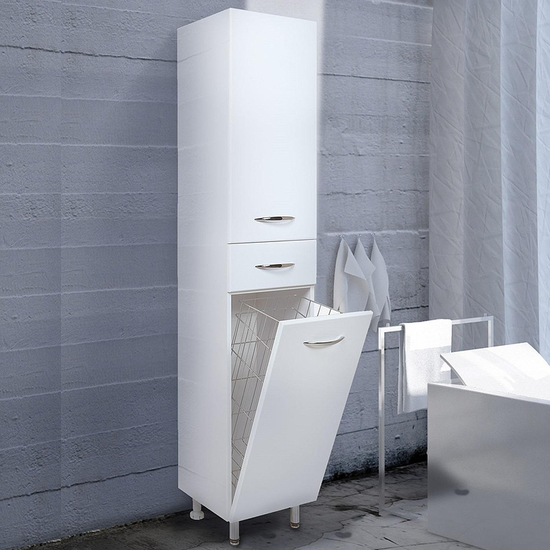 Шкаф пенал Onika Модерн 26 402606 с бельевой корзиной цвет Белый, купить, цена, заказать, магазин, доставка, скидка, промокод, купить, цена, заказать, магазин, доставка, скидка, промокод