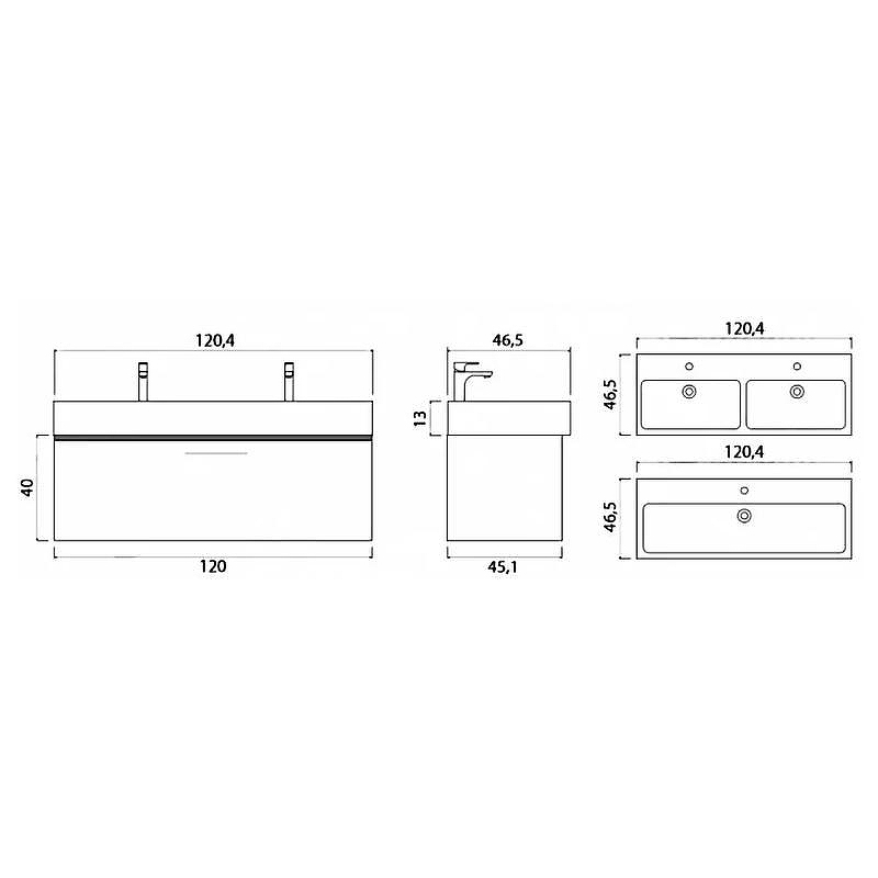 Тумба под раковину Creto Milano 120 5-1393-1394CH подвесная Charleston, купить, цена, заказать, магазин, доставка, скидка, промокод, купить, цена, заказать, магазин, доставка, скидка, промокод