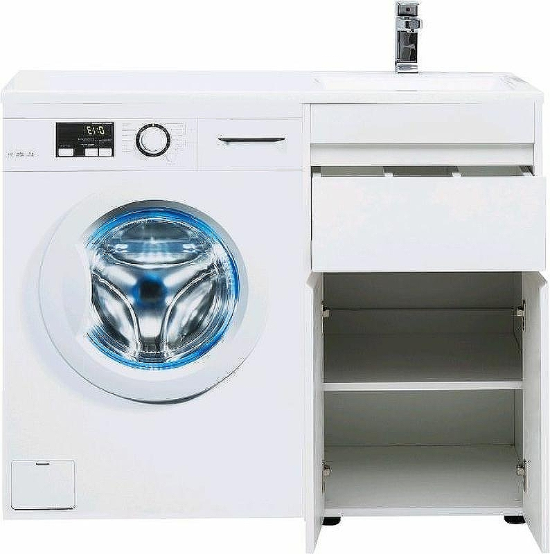 Тумба с раковиной Aquanet Токио 110 R 239207 Белая, купить, цена, заказать, магазин, доставка, скидка, промокод, купить, цена, заказать, магазин, доставка, скидка, промокод