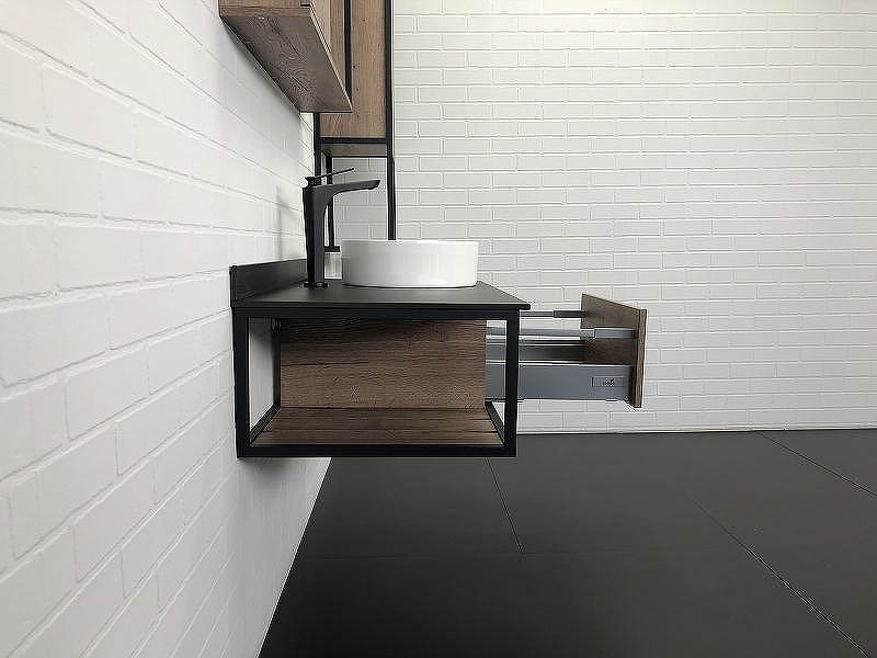 Тумба с раковиной Comforty Лиссабон 95 00-00006558 подвесная Дуб темный, купить, цена, заказать, магазин, доставка, скидка, промокод, купить, цена, заказать, магазин, доставка, скидка, промокод