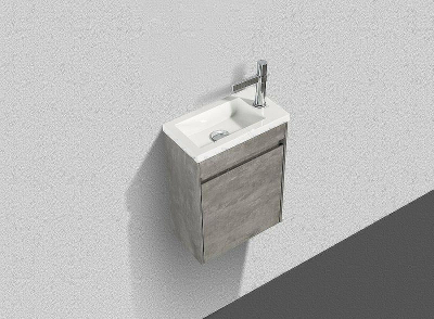 Тумба под раковину BelBagno Pietra Mini 46 L PIETRA MINI-460-1A-SO-SCM-L подвесная Stucco Cemento