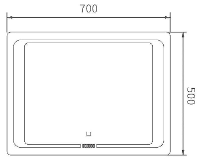 Зеркало Haiba 70 HB664 с подсветкой с сенсорным выключателем и часами