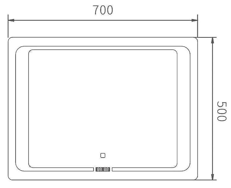 Зеркало Haiba 70 HB664 с подсветкой с сенсорным выключателем и часами, купить, цена, заказать, магазин, доставка, скидка, промокод, купить, цена, заказать, магазин, доставка, скидка, промокод