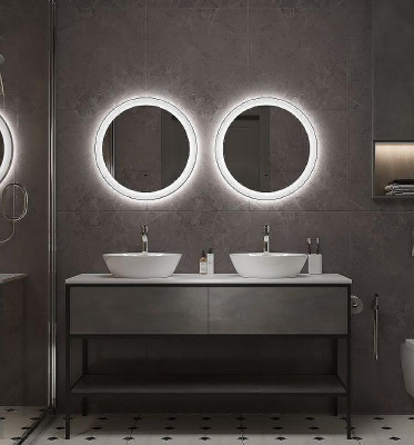 Зеркало Art&Max Napoli AM-Nap-800-DS-F-White с подсветкой с бесконтактным выключателем Белое матовое