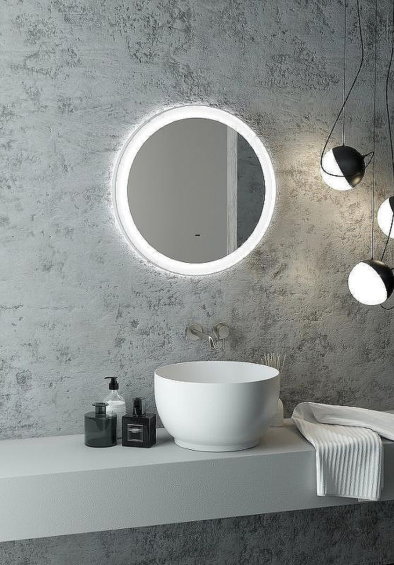 Зеркало Art&Max Napoli AM-Nap-800-DS-F-White с подсветкой с бесконтактным выключателем Белое матовое, купить, цена, заказать, магазин, доставка, скидка, промокод, купить, цена, заказать, магазин, доставка, скидка, промокод