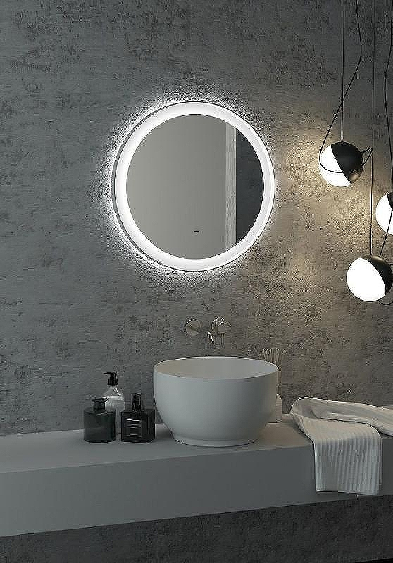 Зеркало Art&Max Napoli AM-Nap-800-DS-F-White с подсветкой с бесконтактным выключателем Белое матовое, купить, цена, заказать, магазин, доставка, скидка, промокод, купить, цена, заказать, магазин, доставка, скидка, промокод