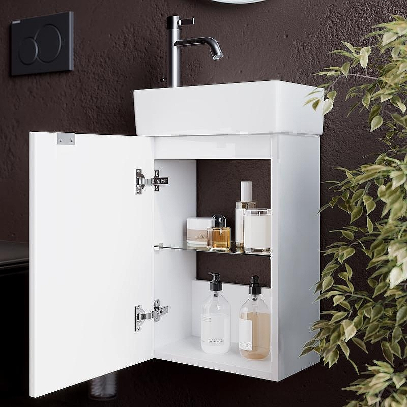 Тумба под раковину Sancos Mini 37 L MN35WL подвесная Белый глянец, купить, цена, заказать, магазин, доставка, скидка, промокод, купить, цена, заказать, магазин, доставка, скидка, промокод
