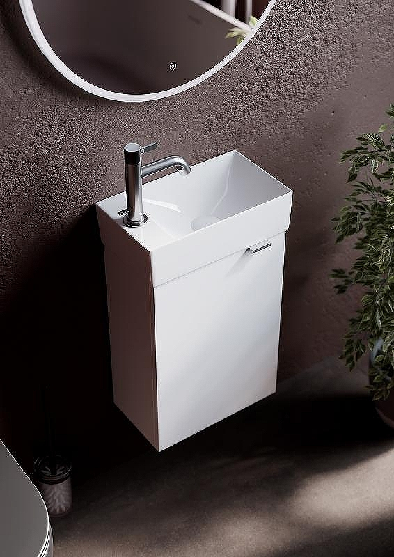 Тумба под раковину Sancos Mini 37 L MN35WL подвесная Белый глянец, купить, цена, заказать, магазин, доставка, скидка, промокод, купить, цена, заказать, магазин, доставка, скидка, промокод