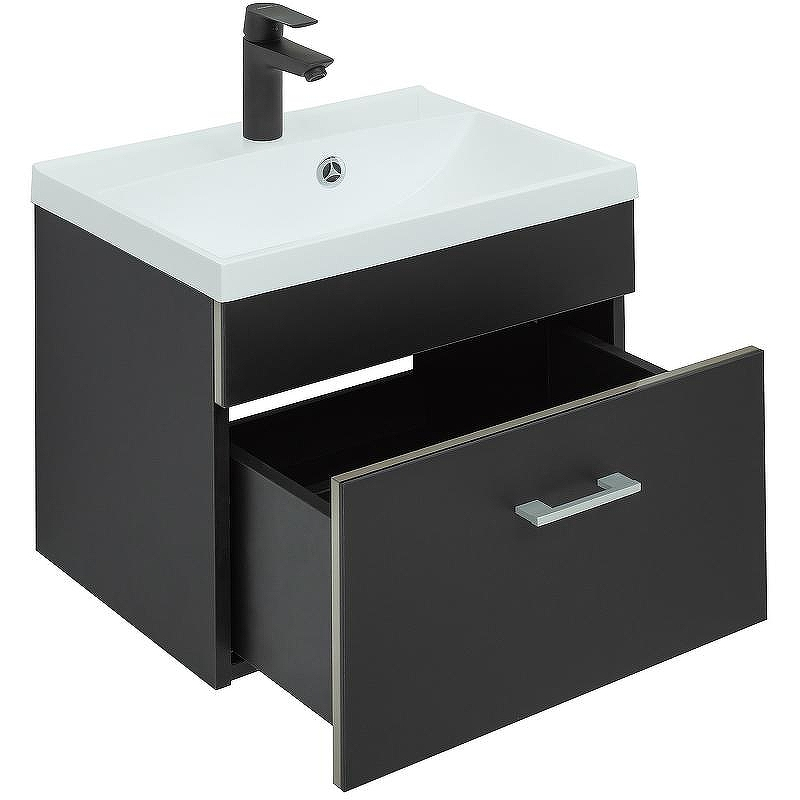 Тумба под раковину Aquanet Верона 50 272430 подвесная Черная матовая, купить, цена, заказать, магазин, доставка, скидка, промокод, купить, цена, заказать, магазин, доставка, скидка, промокод