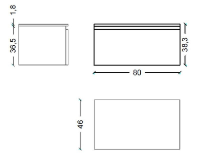 Тумба Boheme Armadi Art Flat Vallessi Uno-S 80 897-080-L подвесная Light oak