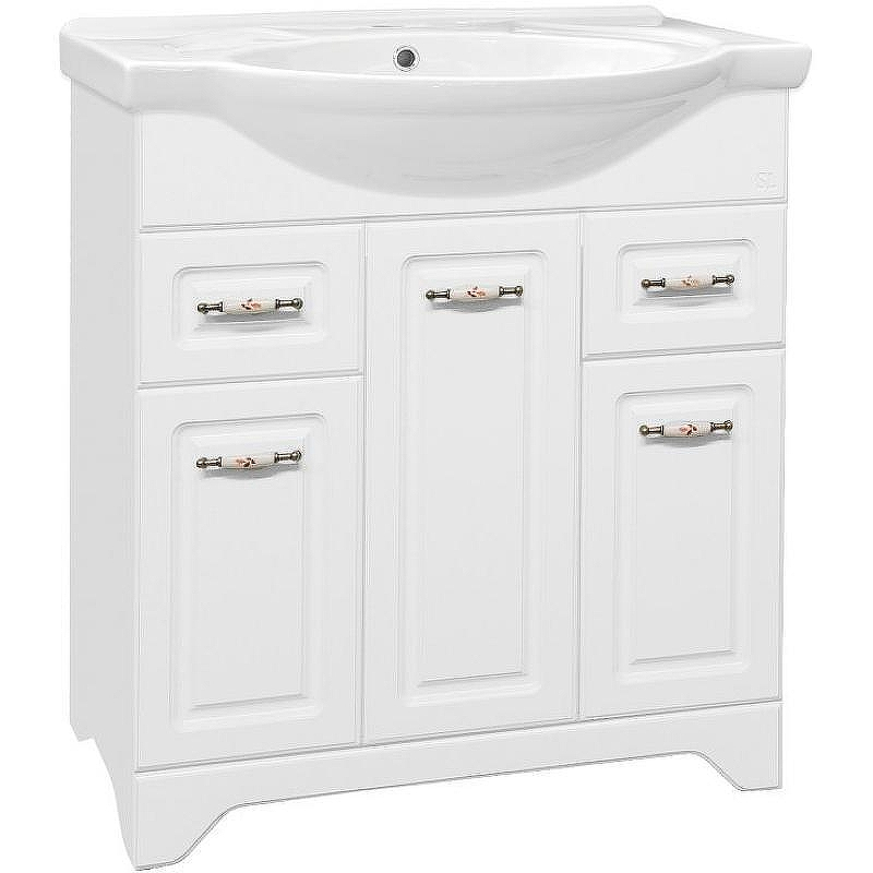 Тумба под раковину Style Line Олеандр 2 Люкс 75 ЛС-00000048 Белая, купить, цена, заказать, магазин, доставка, скидка, промокод, купить, цена, заказать, магазин, доставка, скидка, промокод