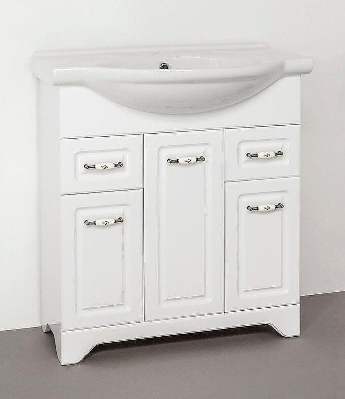 Тумба под раковину Style Line Олеандр 2 Люкс 75 ЛС-00000048 Белая, купить, цена, заказать, магазин, доставка, скидка, промокод, купить, цена, заказать, магазин, доставка, скидка, промокод