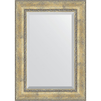 Зеркало Evoform Exclusive 120х72 BY 3454 с фацетом в багетной раме - Состаренное серебро с орнаментом 120