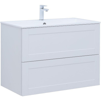 Тумба с раковиной Aquanet Терра 90 323185 подвесная Белая матовая