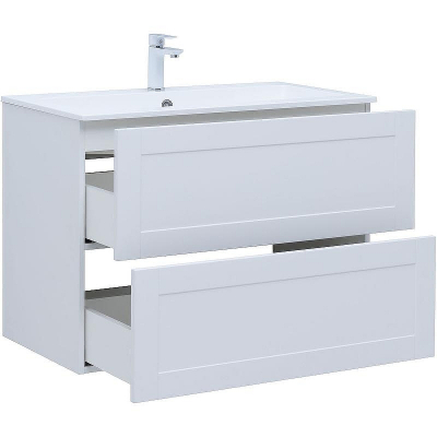 Тумба с раковиной Aquanet Терра 90 323185 подвесная Белая матовая