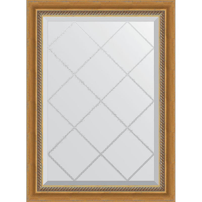 Зеркало Evoform Exclusive-G 86х63 BY 4088 с гравировкой в багетной раме - Состаренное золото с плетением 70, купить, цена, заказать, магазин, доставка, скидка, промокод, купить, цена, заказать, магазин, доставка, скидка, промокод
